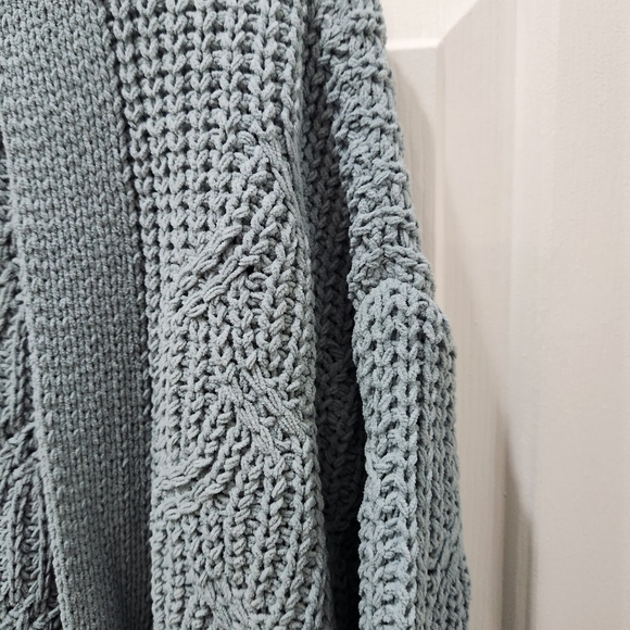 A New Day Women's XXL Green Large Knit open Cardigan Sweater - Picture 2 of 11